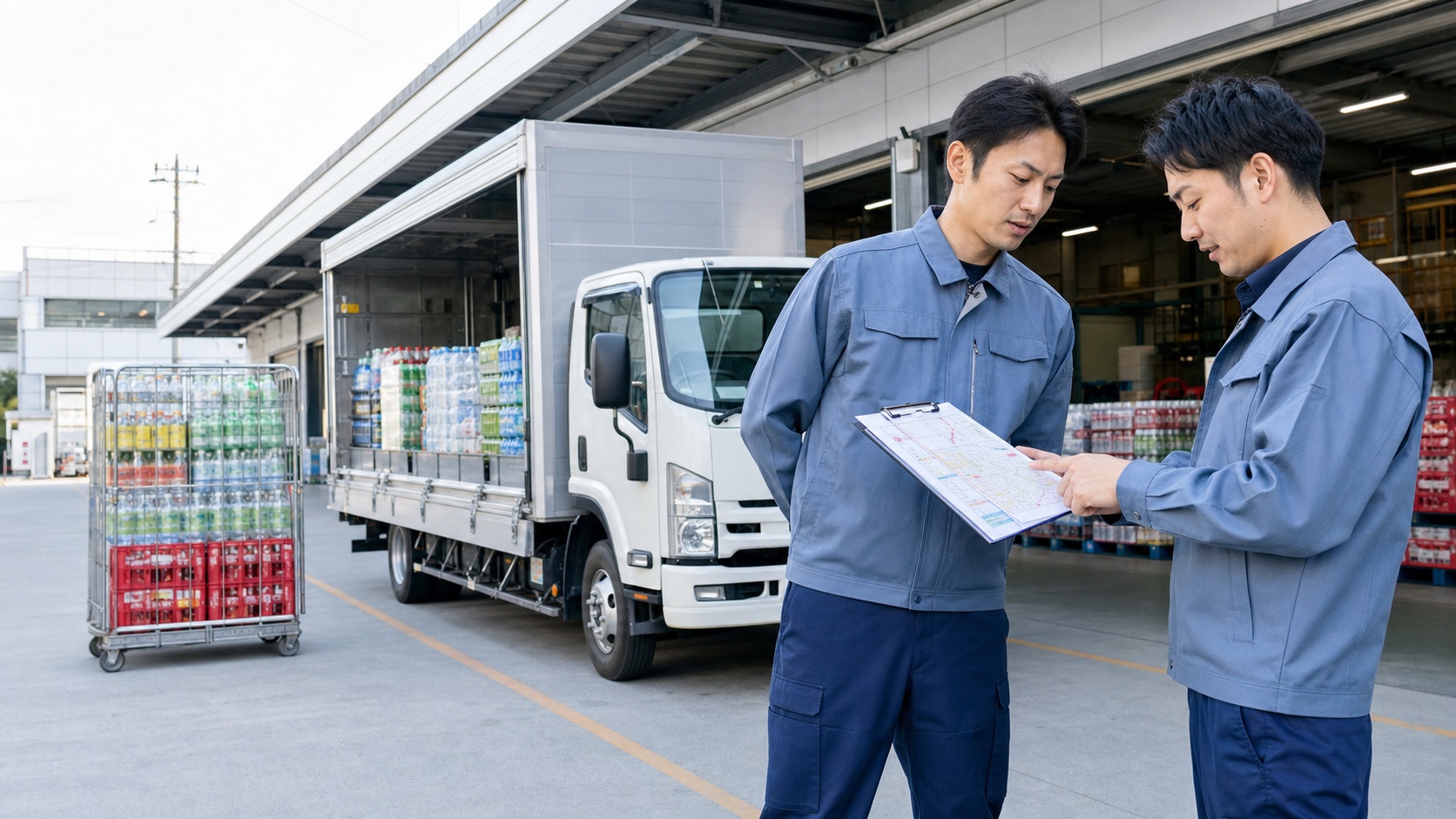 飲料配送の面接後に配属便と給与条件を比較表へ記録する応募者