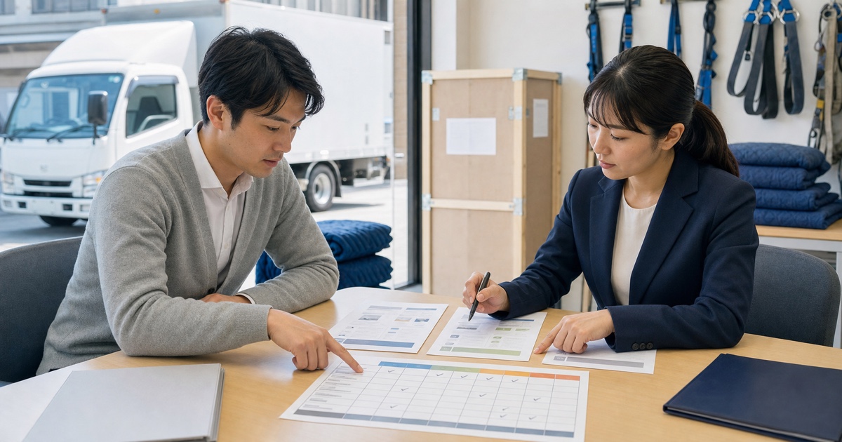 美術品輸送求人の仕事内容と条件を比較表で採点する応募者