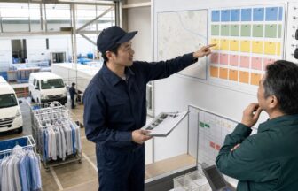クリーニング集配の技能台帳と配車・教育の役割を検討する担当者