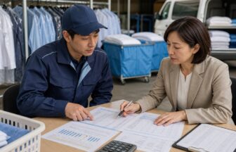 クリーニング集配の給与条件と勤怠を確認するドライバー