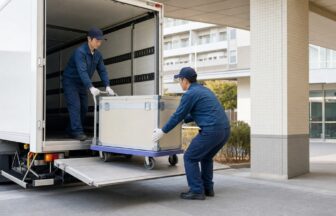 医療機器配送の荷役を昇降設備・台車・二人作業で安全に行う