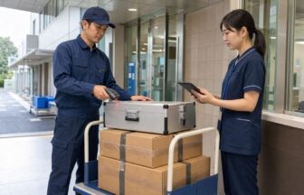 医療機器配送の出庫・院内搬送・引渡し・回収工程を確認する