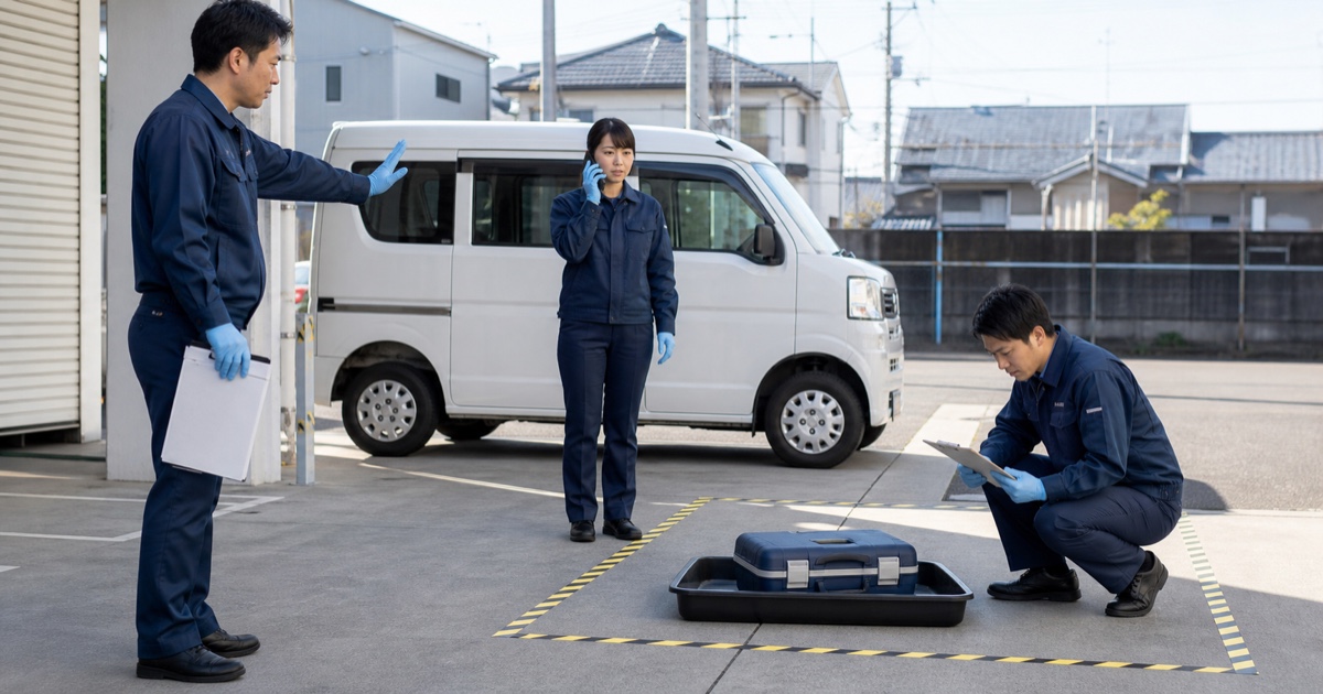 検体輸送の異常時に立入制限・報告・記録を訓練する