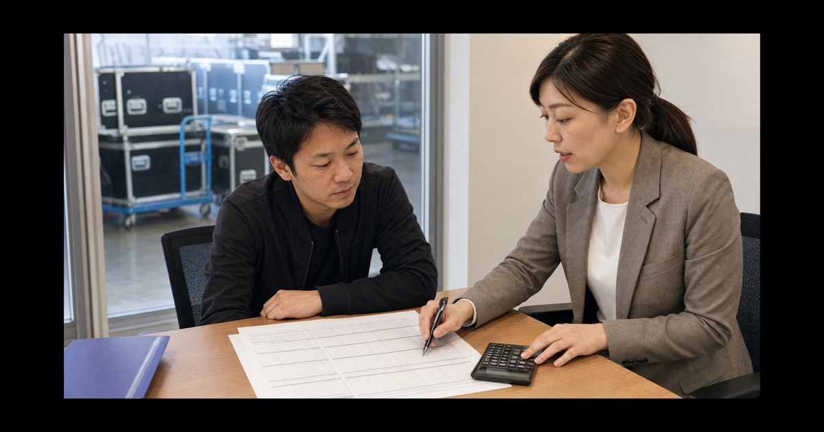 楽器輸送の運転・荷役・待機時間を勤務表で確認する応募者