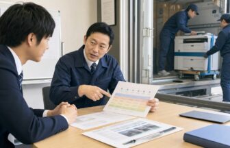 OA機器配送の工程と賃金項目を匿名資料で比較する応募者